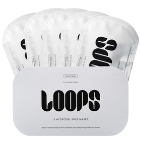 LOOPS front packaging showing 5 hydrogel mask sachets and product branding boosting routine clarity