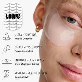 LOOPS hydrogel texture close-up highlighting soothing hydration
