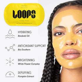 LOOPS mask with moisturizer showing aftercare sealing moisture benefit