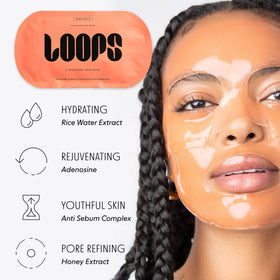 LOOPS mask applied on model, illustrating fit and immediate cooling benefit