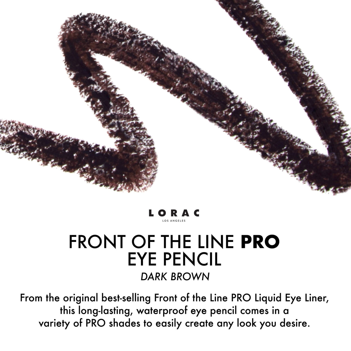 LORAC pencil held in hand displaying compact size and travel-friendly portability