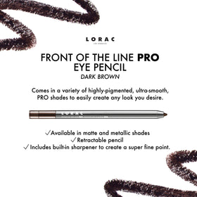 LORAC pencil tip close-up highlighting creamy tip and rich pigment for clean lines