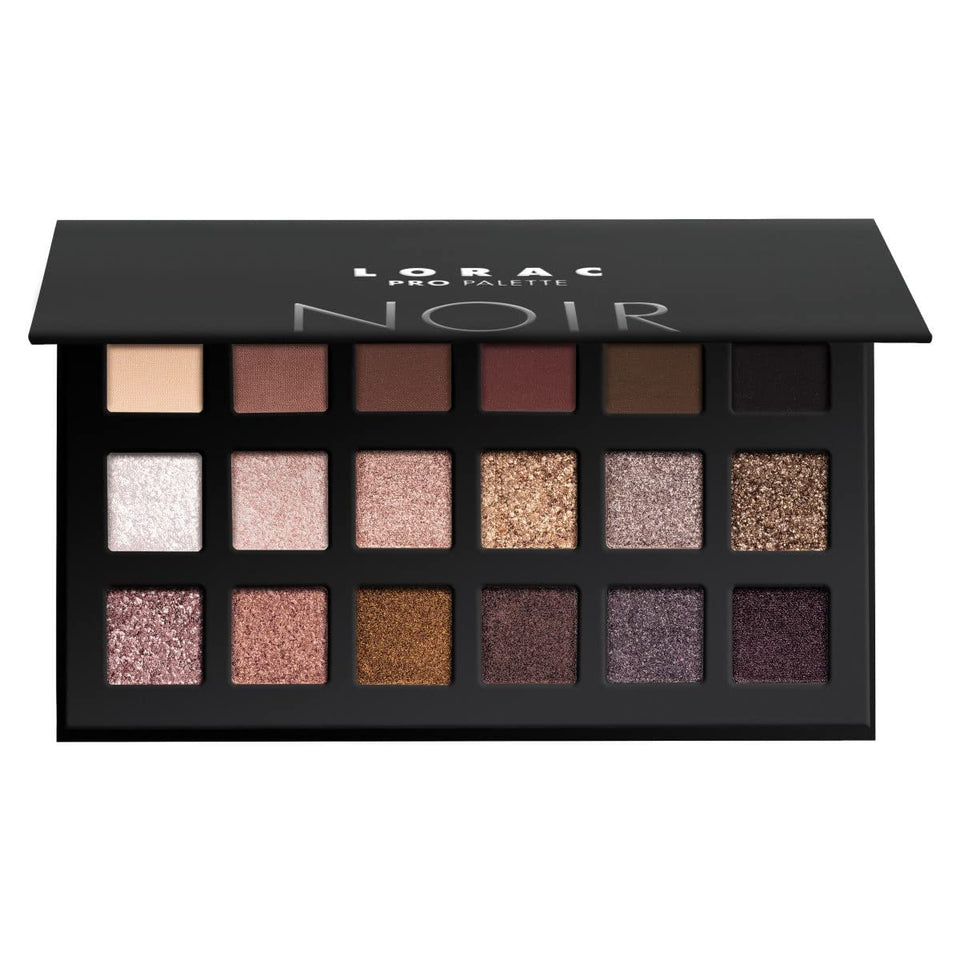 LORAC front compact showing sleek noir packaging and travel-ready portability