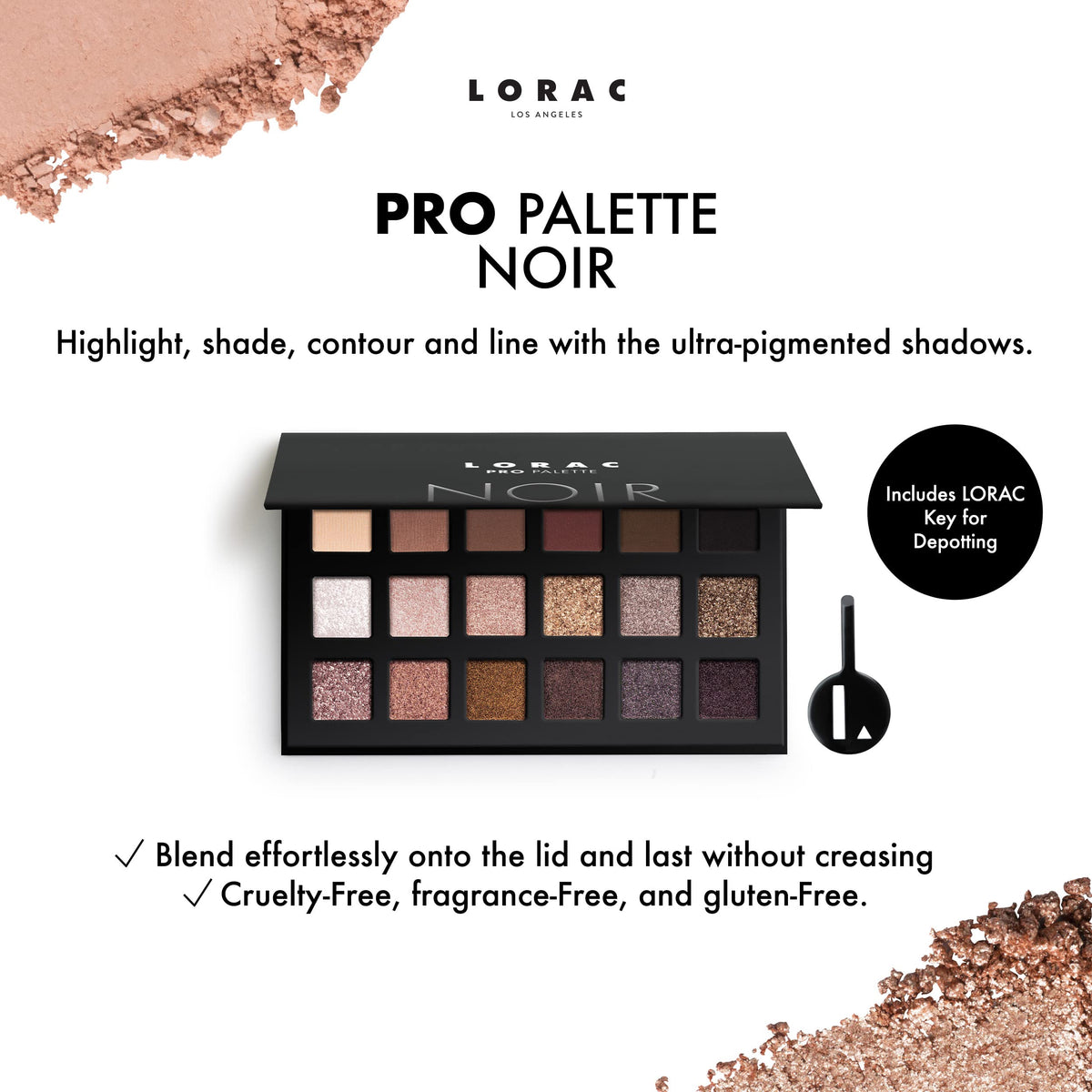 LORAC palette open with oversized mirror for precise on-the-go application