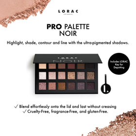 LORAC palette open with oversized mirror for precise on-the-go application