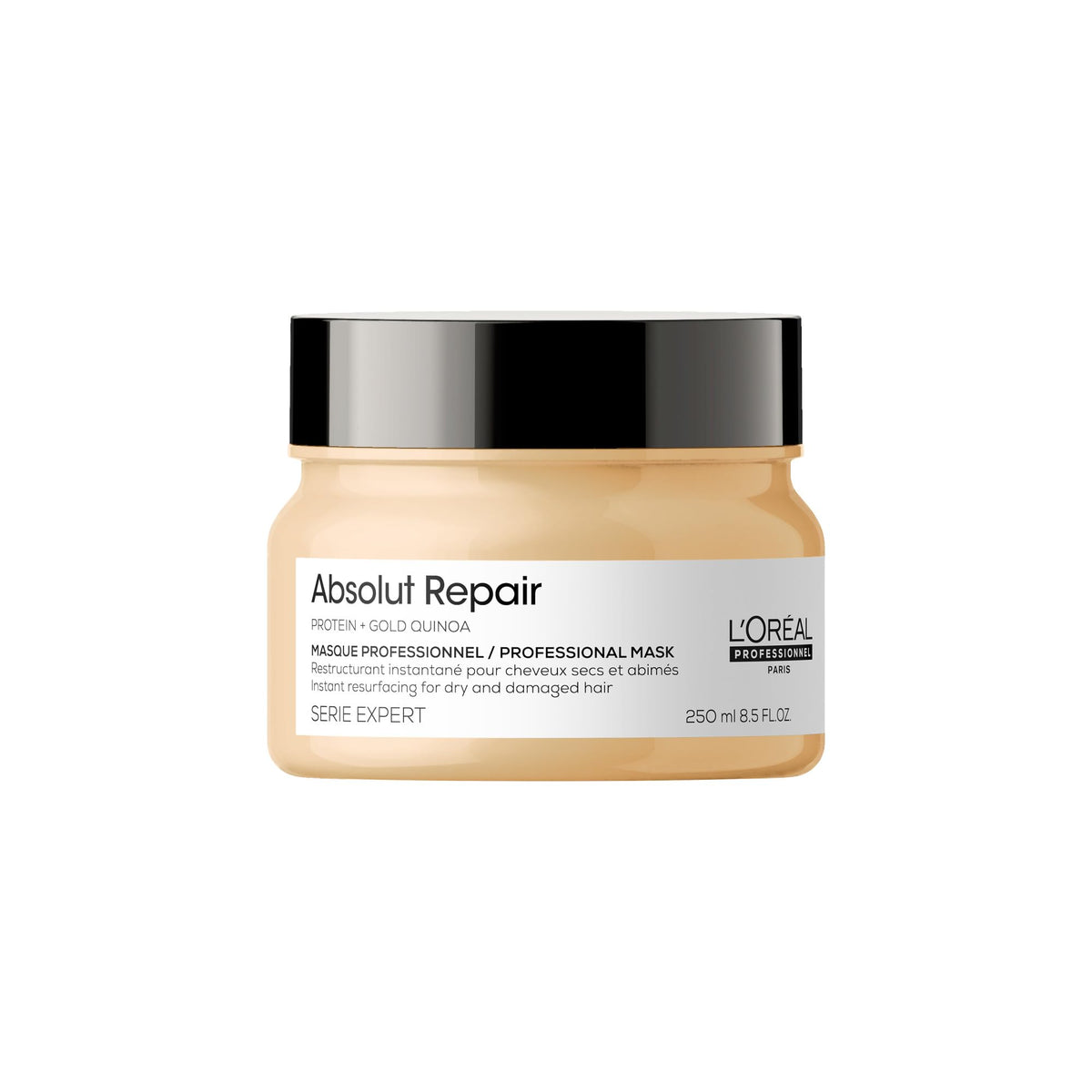 L'Oréal Professionnel Paris jar front view showing brand and nourishing mask