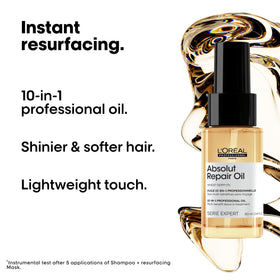 L'Oréal Professionnel Paris label close-up highlighting ingredients and usage tips