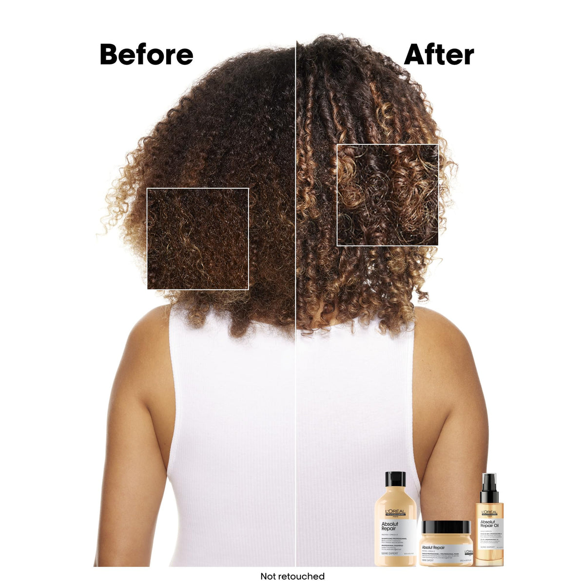 L'Oréal Professionnel oil in hand showing product size and portion