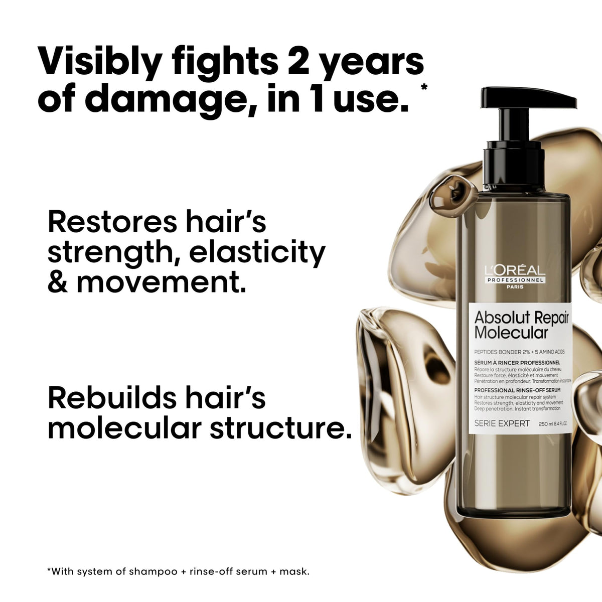 L'Oréal Professionnel pump detail demonstrating easy dispense benefit