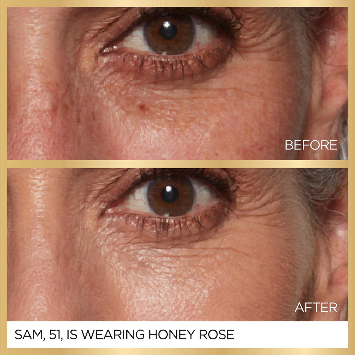 L'Oreal Paris label close-up showing SPF 50 and age perfect branding
