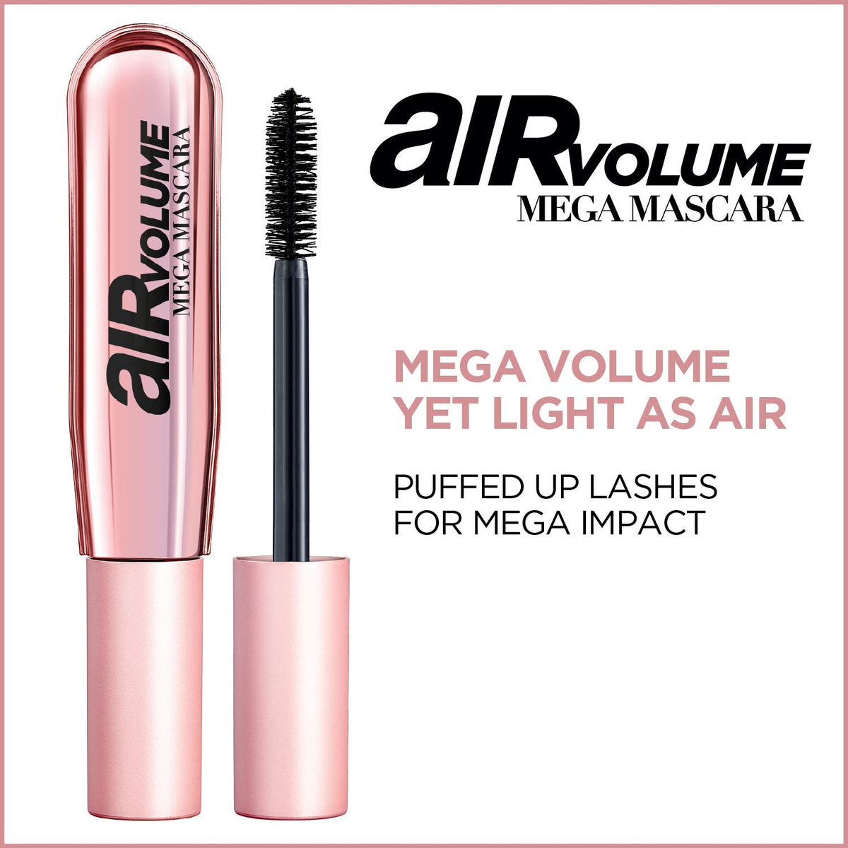 L'Oreal Paris close-up of cushiony double-bristle brush capturing lashes