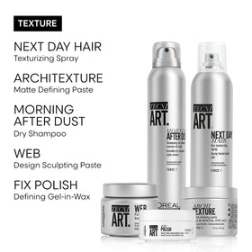 L'Oréal Professionnel pomade in a studio lifestyle scene illustrating salon-quality, everyday styling