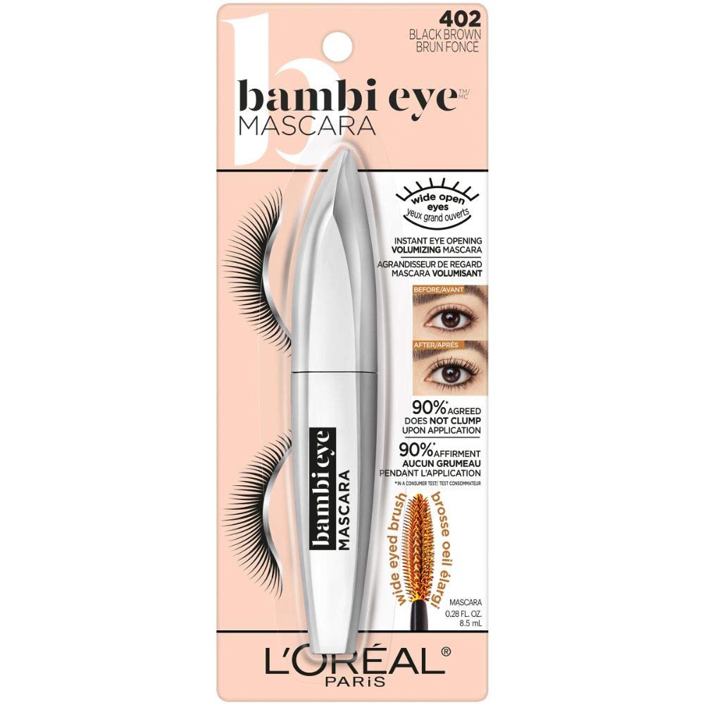 L'Oreal Paris Bambi Eye wand close-up illustrating brush shape for lifted, separated lashes