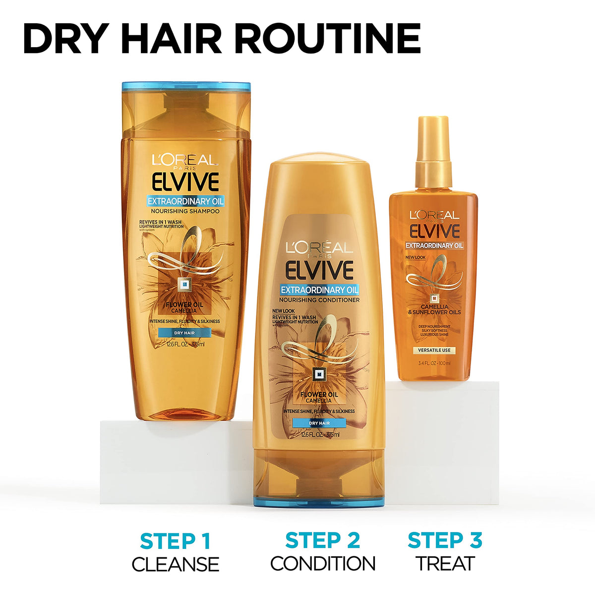 L'Oreal Paris Elvive being applied in shower, depicts easy application and quick detangling