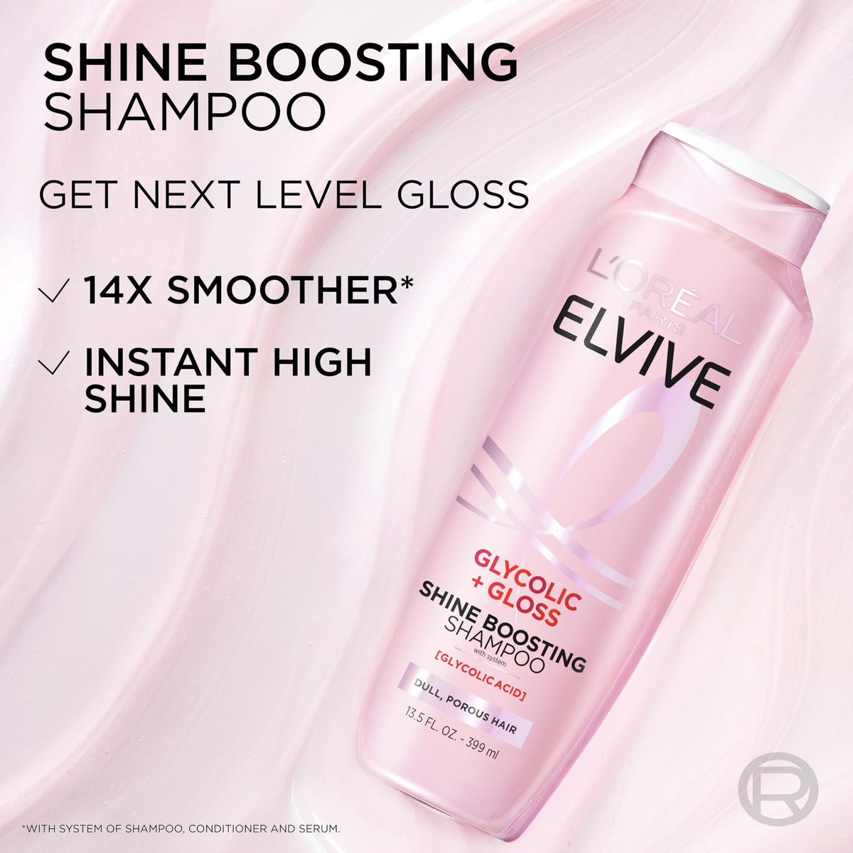 L'Oreal Paris serum pump dispensing precise amount for targeted shine application