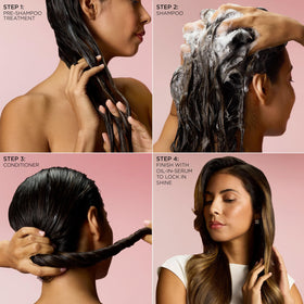 L'Oreal Paris model hair after use showing smoother stronger-looking strands