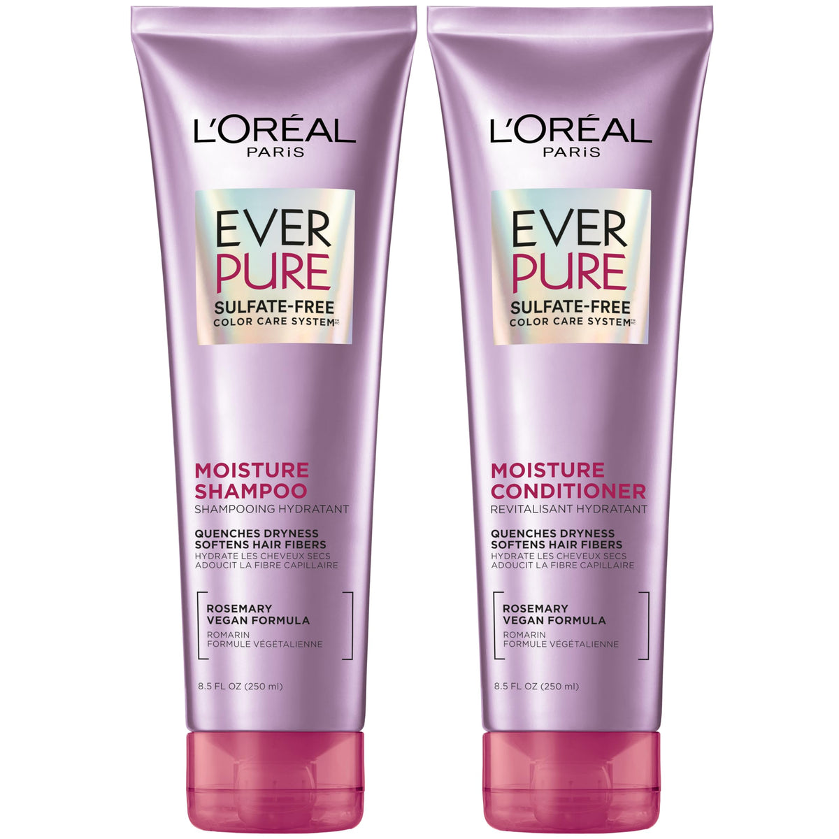 L'Oreal Paris front packaging showing set and benefit of restored hydration