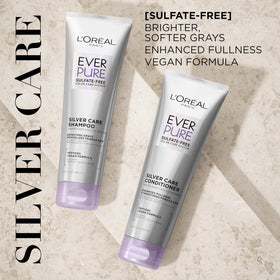 L'Oreal Paris close-up label detail highlighting silver care and vegan formula benefits
