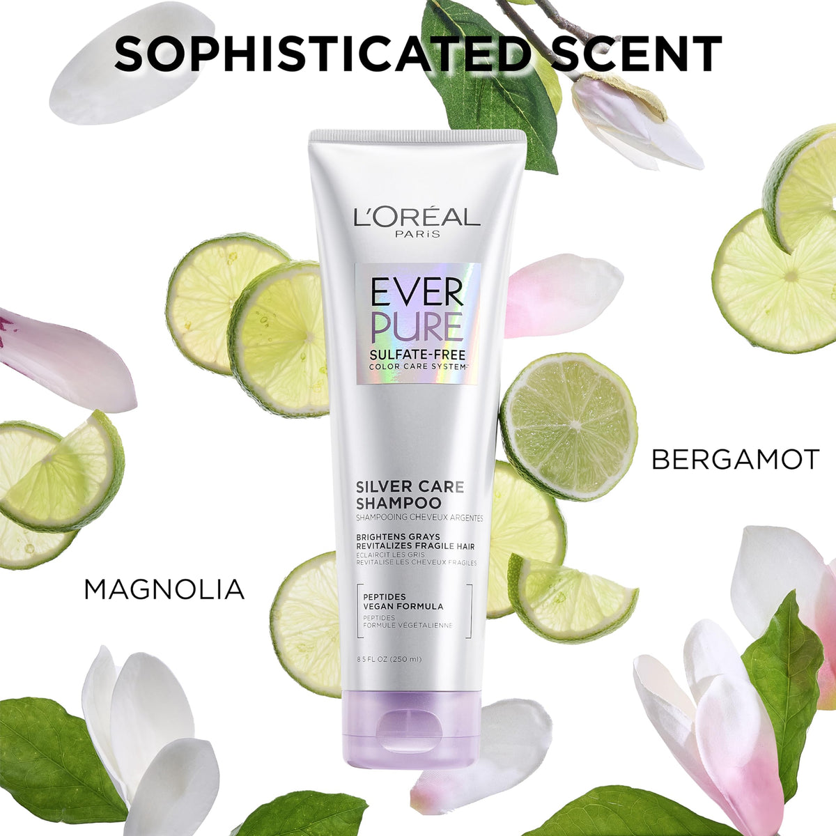 L'Oreal Paris shampoo and conditioner duo staged in a shower showing use convenience
