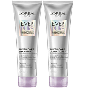 L'Oreal Paris front packaging showing the EverPure Silver Care kit and benefits