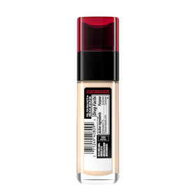 L'Oreal Paris foundation on bathroom counter in lifestyle scene implying daily use