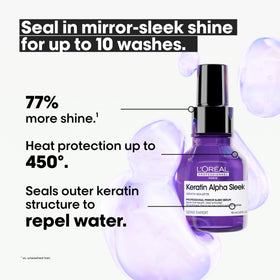 L'Oréal Professionnel applying serum to towel-dried hair for easier styling benefit