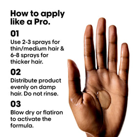 L'Oréal Professionnel blow-dry activation scene demonstrating heat-activated smoothness benefit