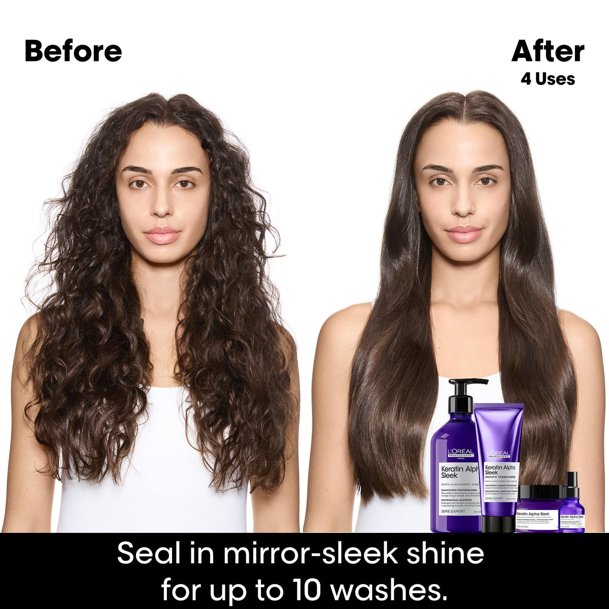 L'Oréal Professionnel serum texture close-up showing lightweight finish benefit