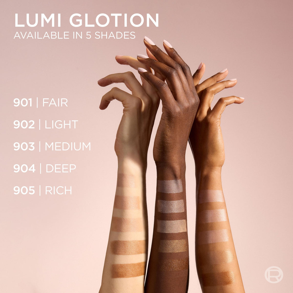 L'Oreal Paris Lumi Glotion next to lipstick for size scale and travel-friendly benefit