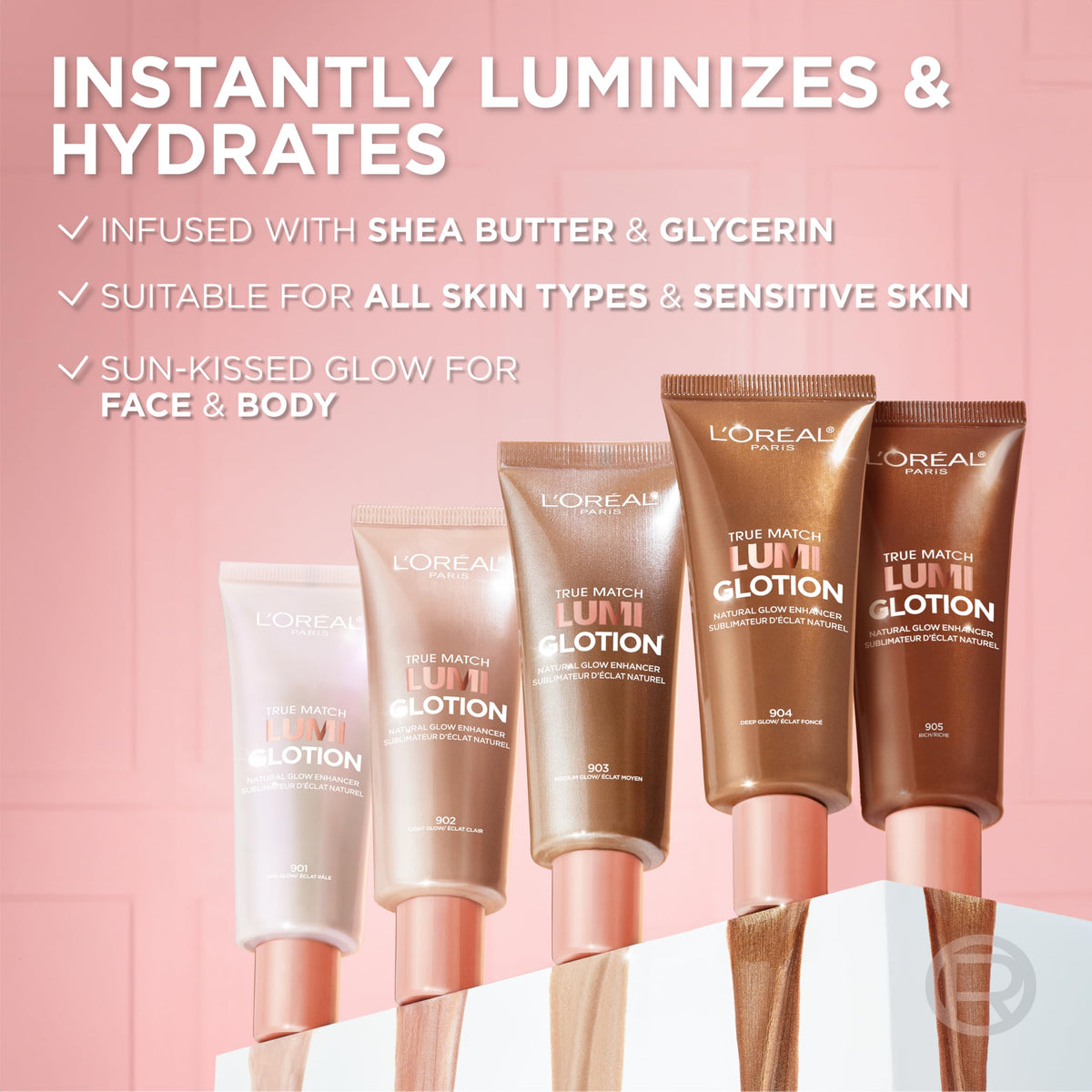 L'Oreal Paris Lumi Glotion mixed with foundation to boost overall luminosity benefit
