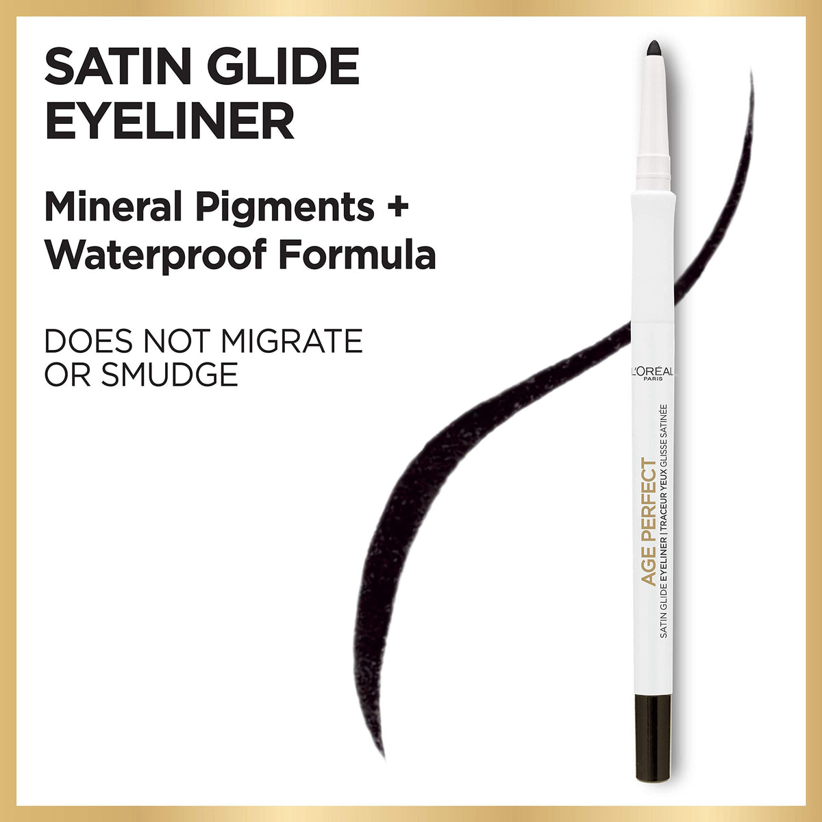 L'Oreal Paris eyeliner ergonomic rubber grip detail benefit: better control