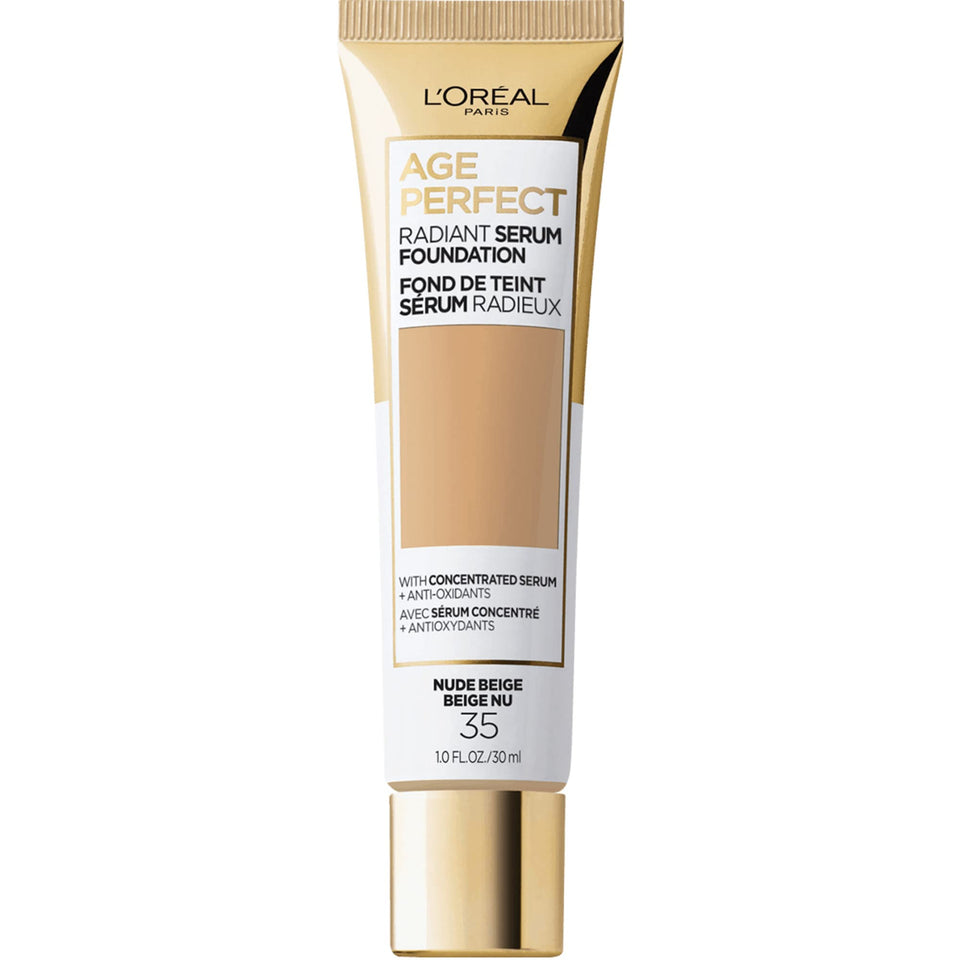 L'Oreal Paris front packaging showing Nude Beige and benefits
