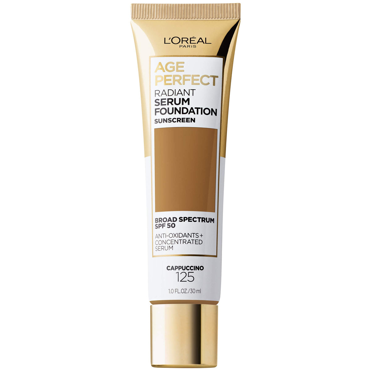 L'Oreal Paris front packaging showing product and shade, clear labeling benefit