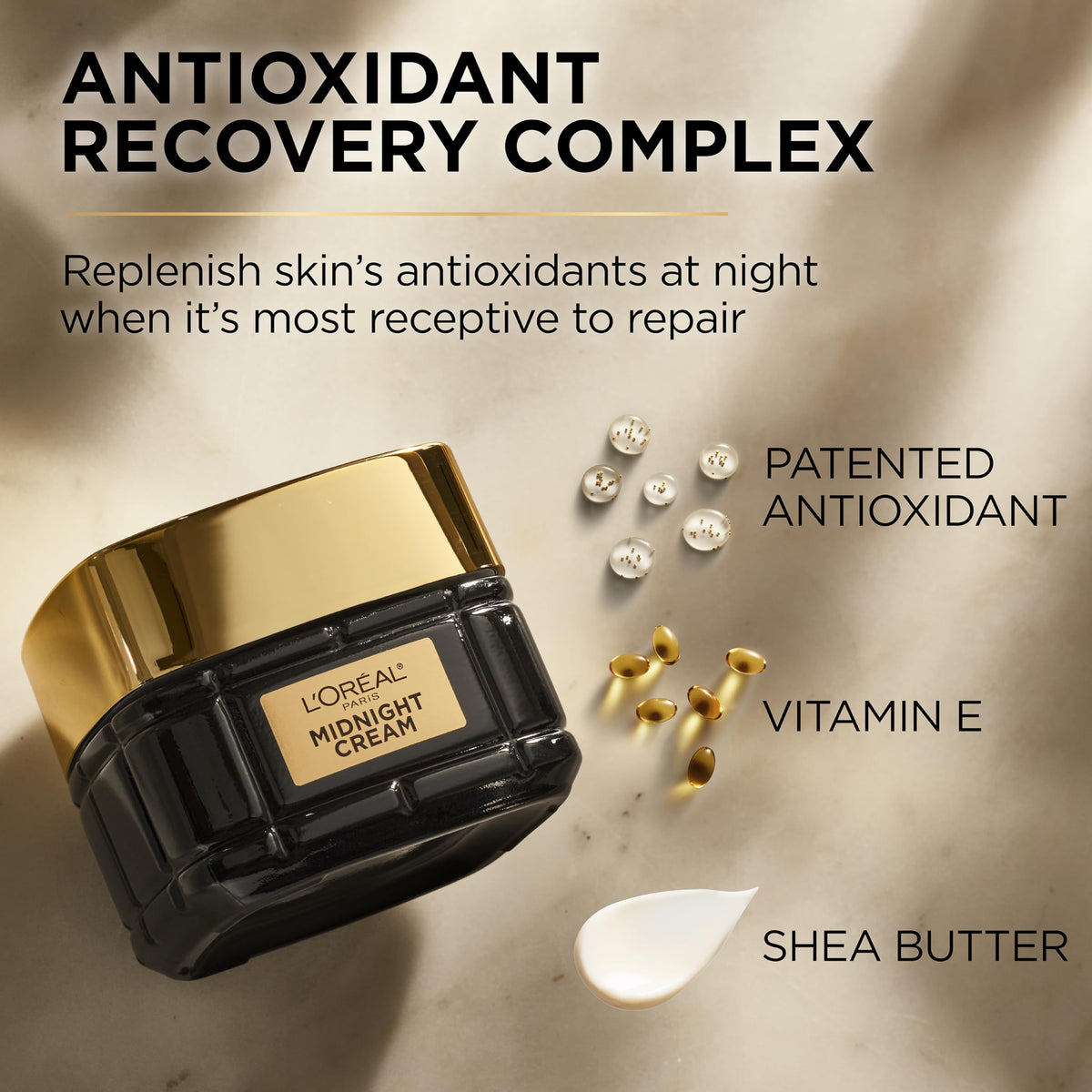 L'Oreal Paris shea butter ingredient close-up highlighting nourishing, skin-softening benefits