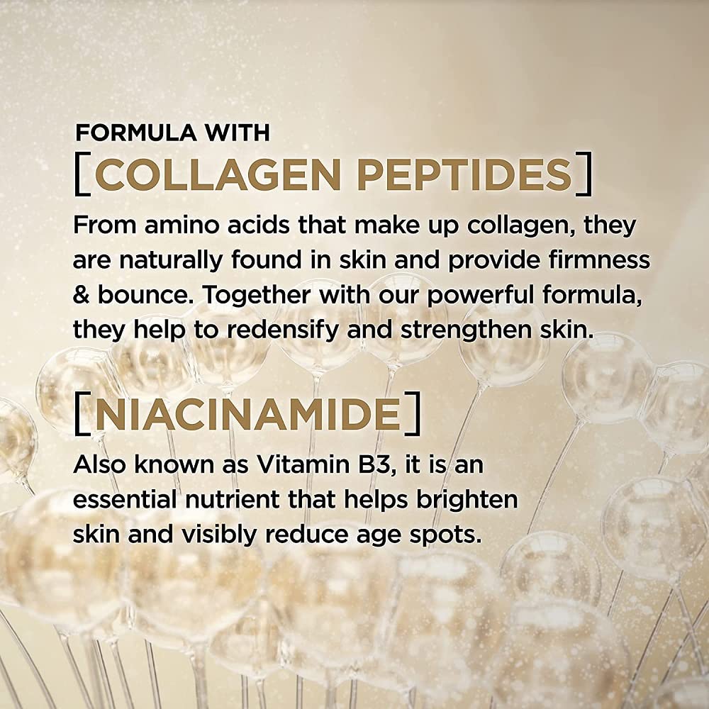 L'Oreal Paris label close-up highlighting soy seed protein and BHA complex