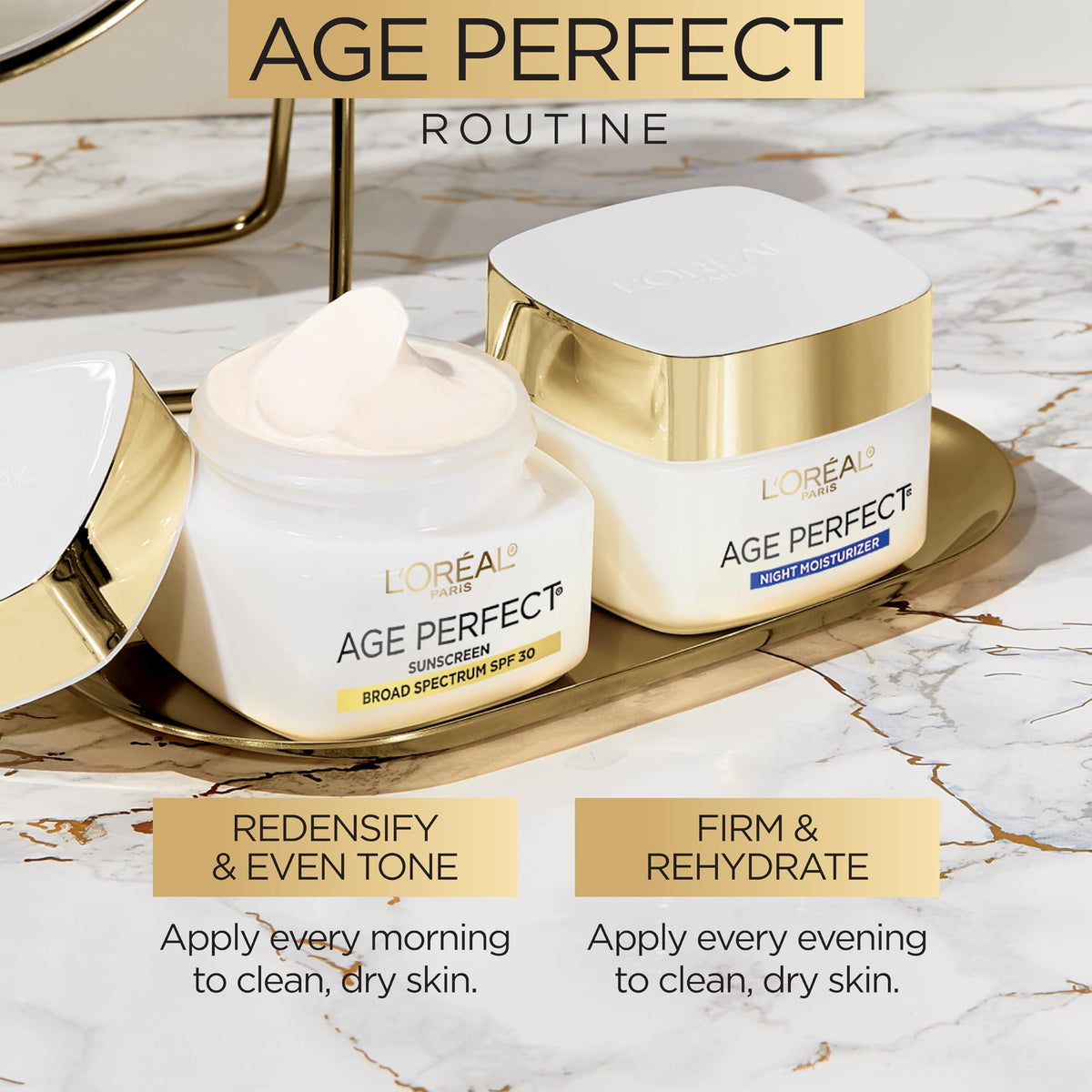 L'Oreal Paris label detail highlighting key ingredients like niacinamide and peptide benefits