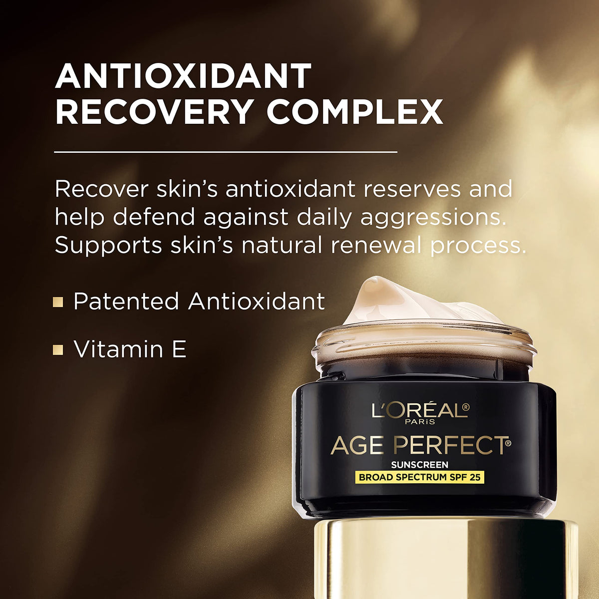 L'Oreal Paris applying cream with SPF 25 demonstrating daytime protection