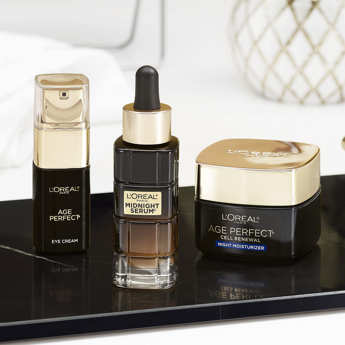 L'Oreal Paris recycled glass detail emphasizing sustainable packaging benefit