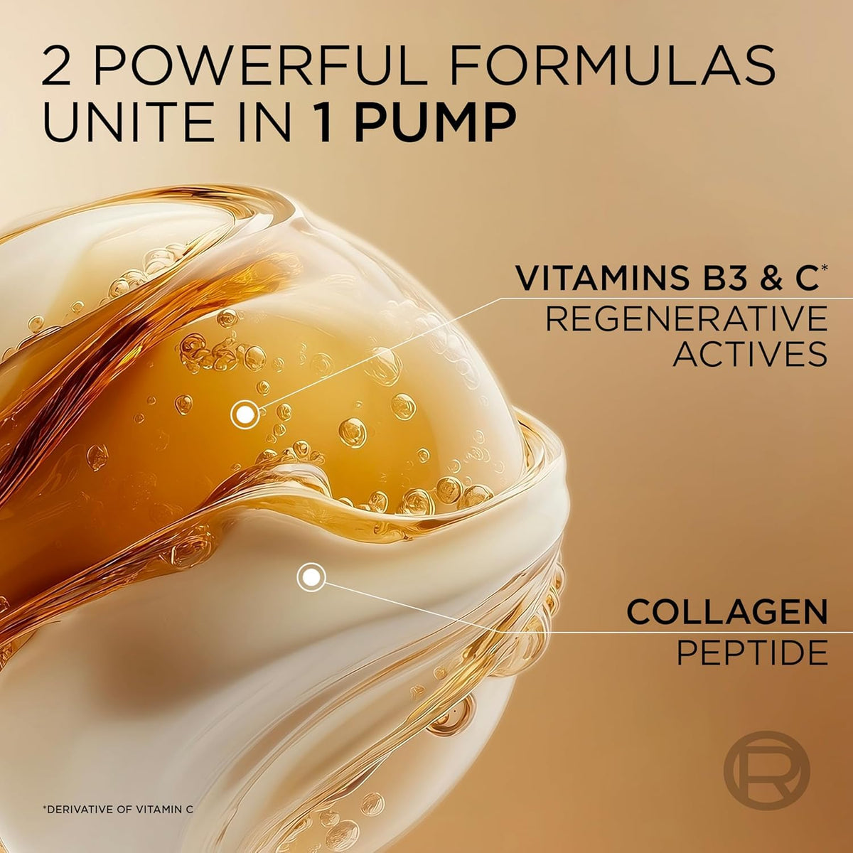 L'Oreal Paris ingredient label highlighting collagen peptide and vitamin blend