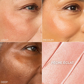 L'Oreal Paris swatch on hand demonstrating buildable peach color payoff