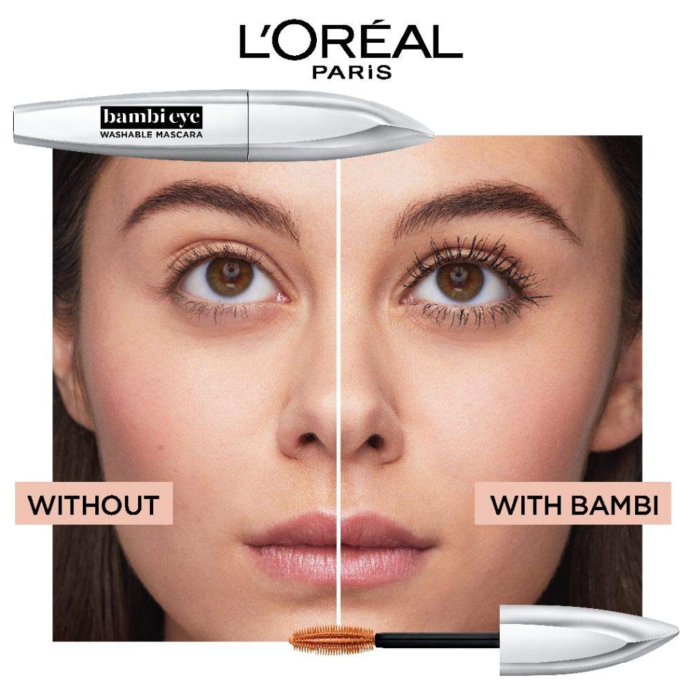 L'Oreal Paris before and after lashes showing added length and volume