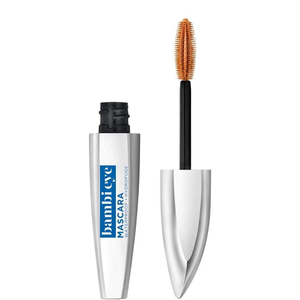 L'Oreal Paris Bambi Eye front packaging shows sleek tube and waterproof benefit