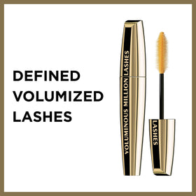 L'Oreal Paris before and after lashes demonstrating amplified volume