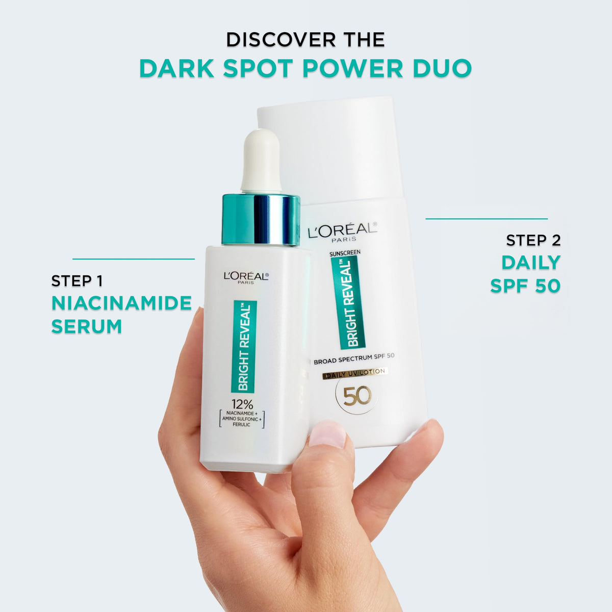 L'Oreal Paris applying serum to skin to illustrate gentle coverage and tone improvement