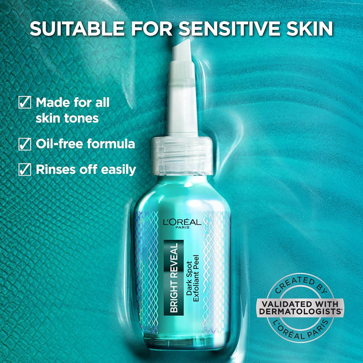 L'Oreal Paris bottle held in hand showing scale and travel-friendly size