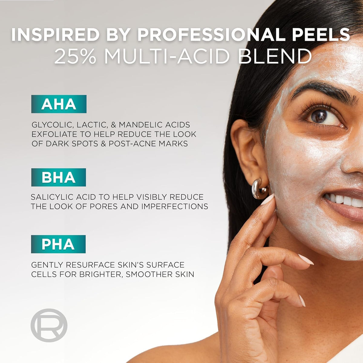 L'Oreal Paris solution texture close-up illustrating lightweight exfoliant feel