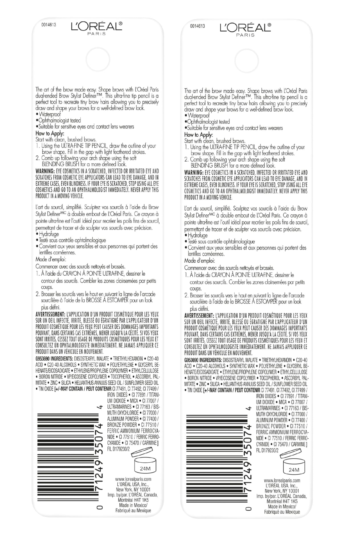 L'Oreal Paris spoolie brush detail used to blend and soften brow product for natural finish