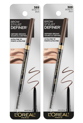 L'Oreal Paris close-up of ultra-fine tip drawing tiny brow hairs accurately