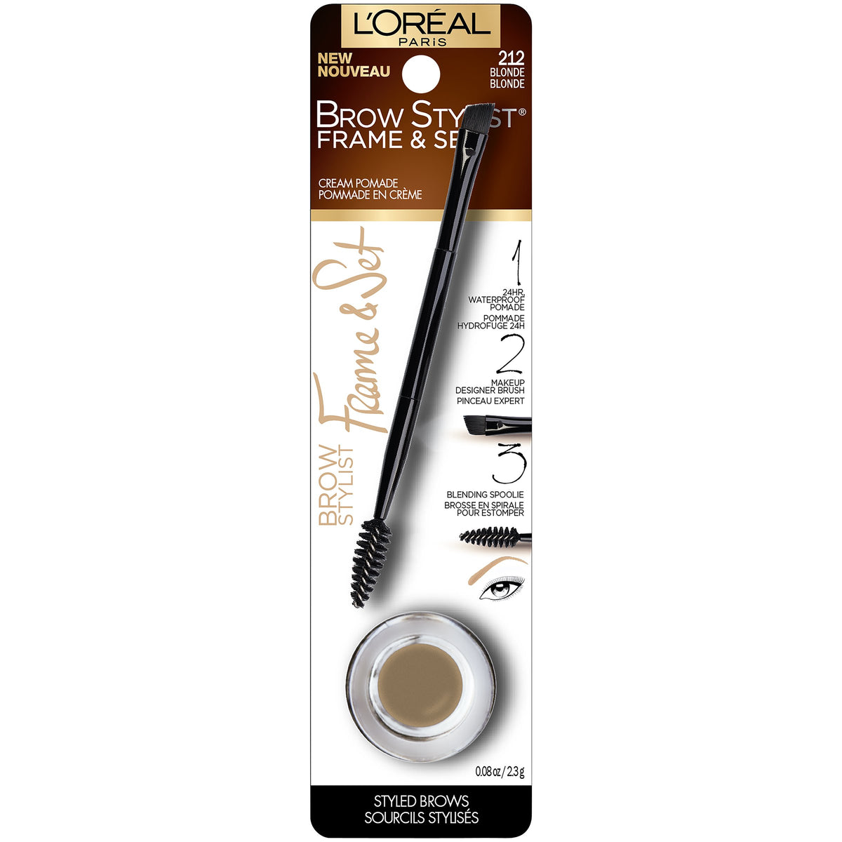 L'Oreal Paris pomade texture close-up swiped on skin, blendable formula benefit