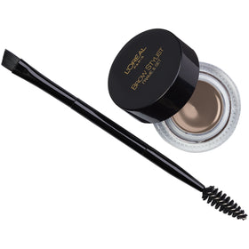 L'Oreal Paris front packaging showing shade light brunette and included brush for quick styling